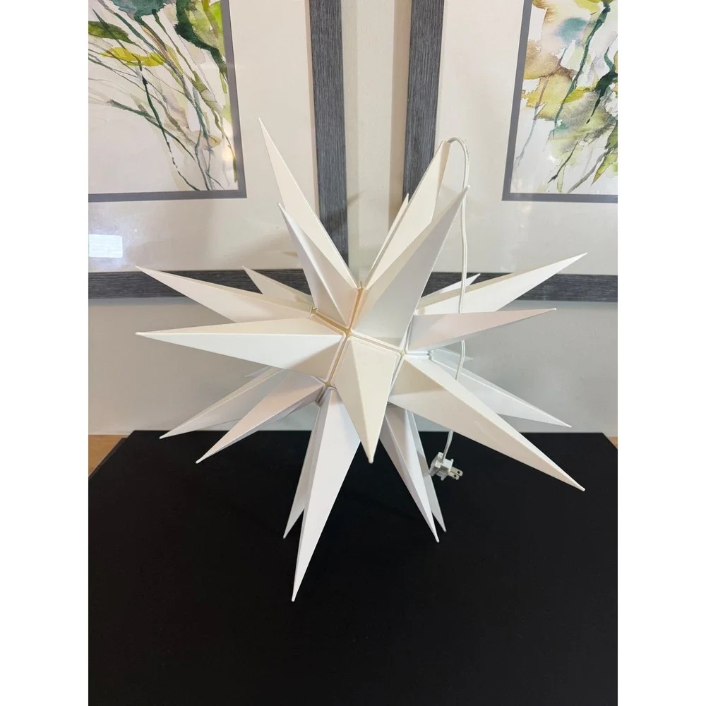Vintage Moravian Star 21in Illuminated Hanging Star Light Christmas Advent Decor